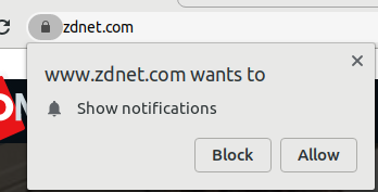 Chrome notification prompt